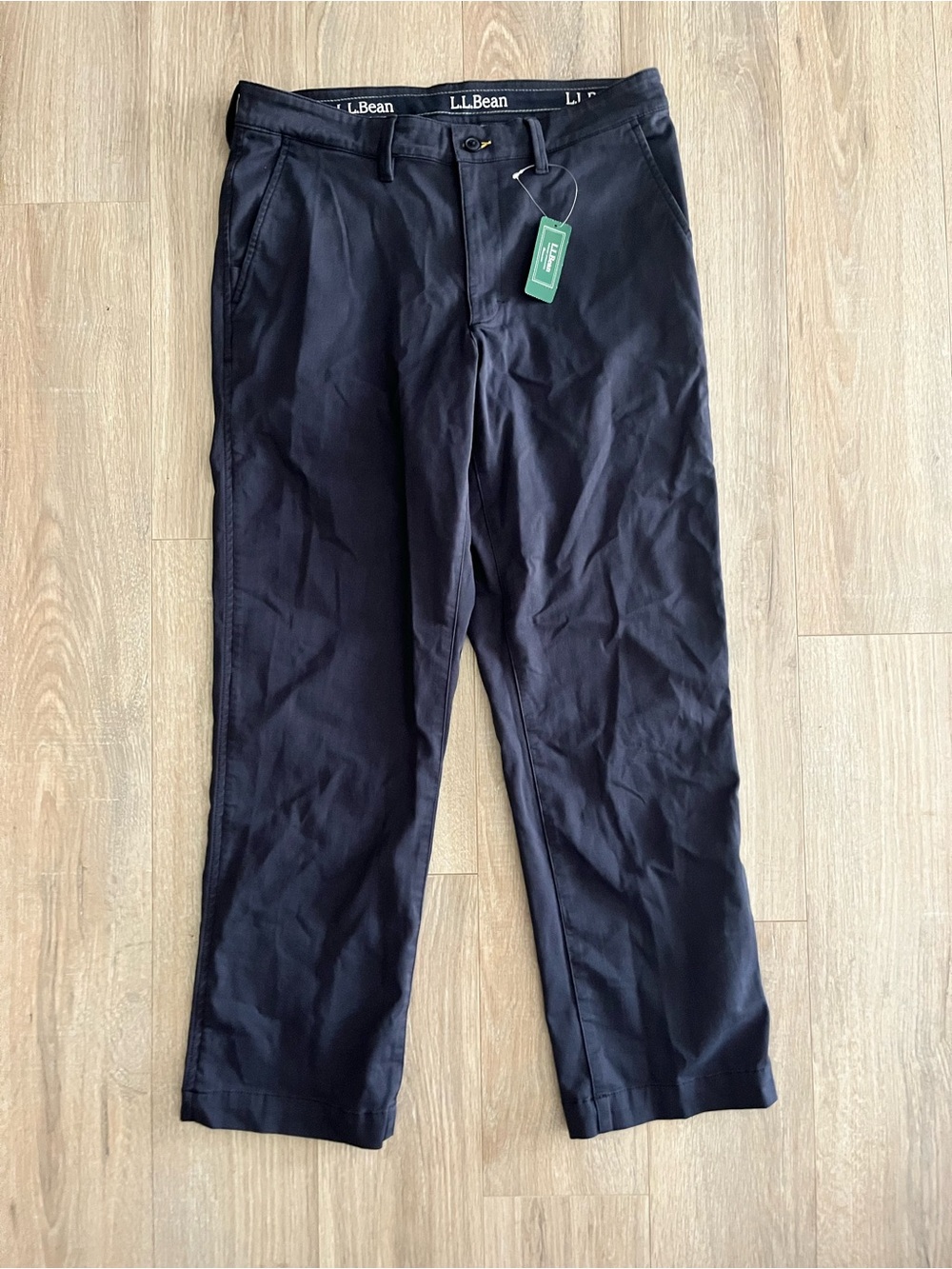 NWT L.L. Bean Men's Comfort Stretch Chino Pants Classic Fit Carbon Navy 32 x 30